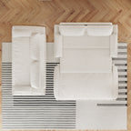 3-in-1 Convertible Velvet Sofa Bed with Queen Pull Out Sleeper - Beige/White
