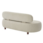 Modern Curved Upholstered Chenille Sofa with Wood Frame - Beige or Nomad