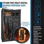 Tall Fireproof Protection Safe Vault with Solid Steel Construction - Black