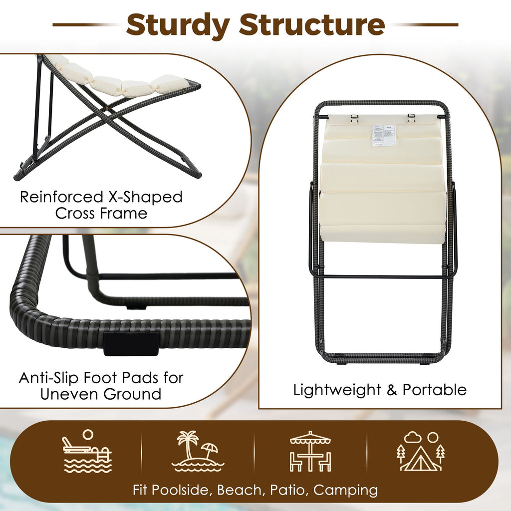 Outdoor Folding Chair Set with Adjustable Backrest – Black or Yellow