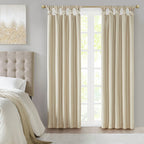 Twist Tab Total Blackout Window Curtain Panel with Thermal Lining - Champagne