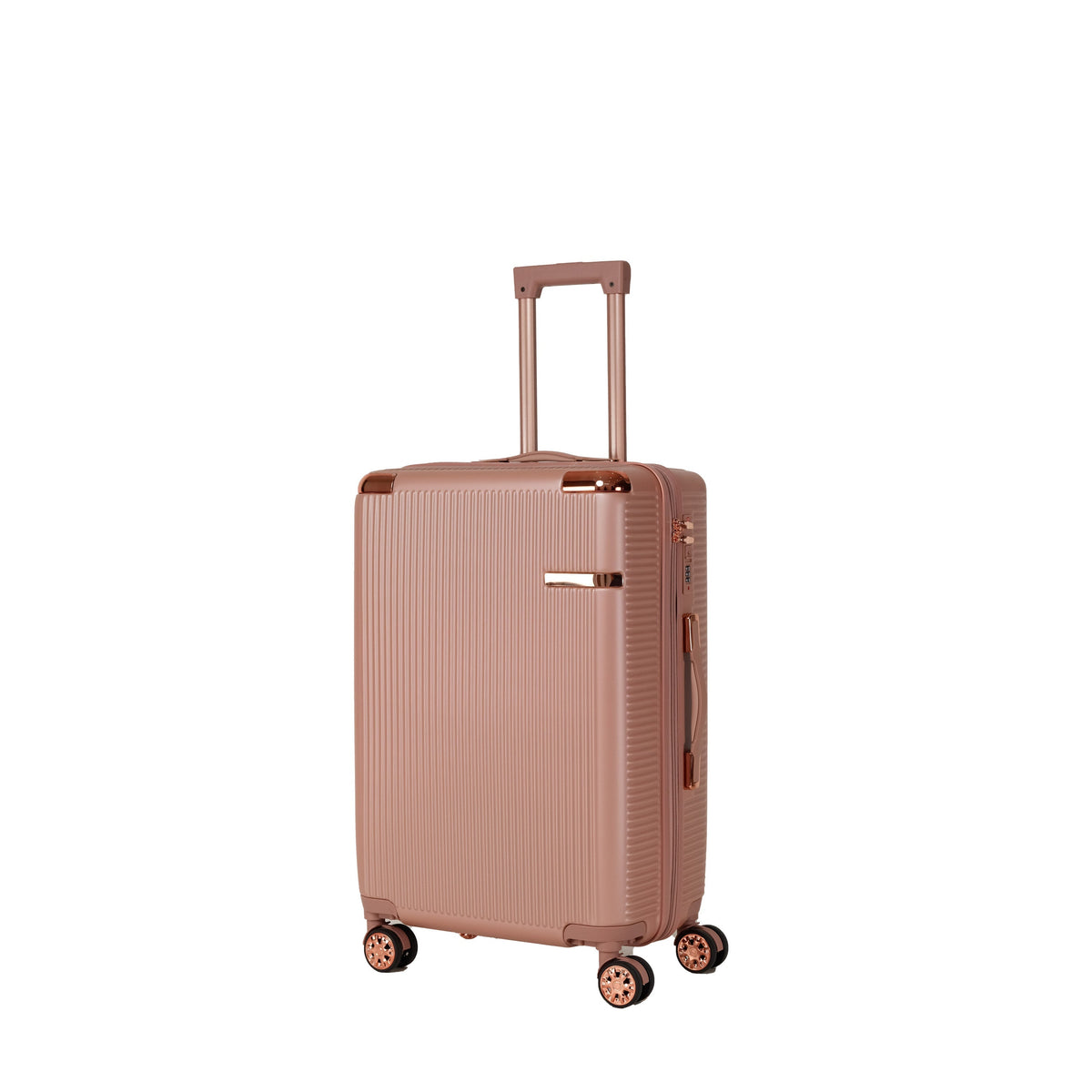 4-Piece Hard ABS Luggage Set with 360° Dual Rotating Wheels - Rose Gold