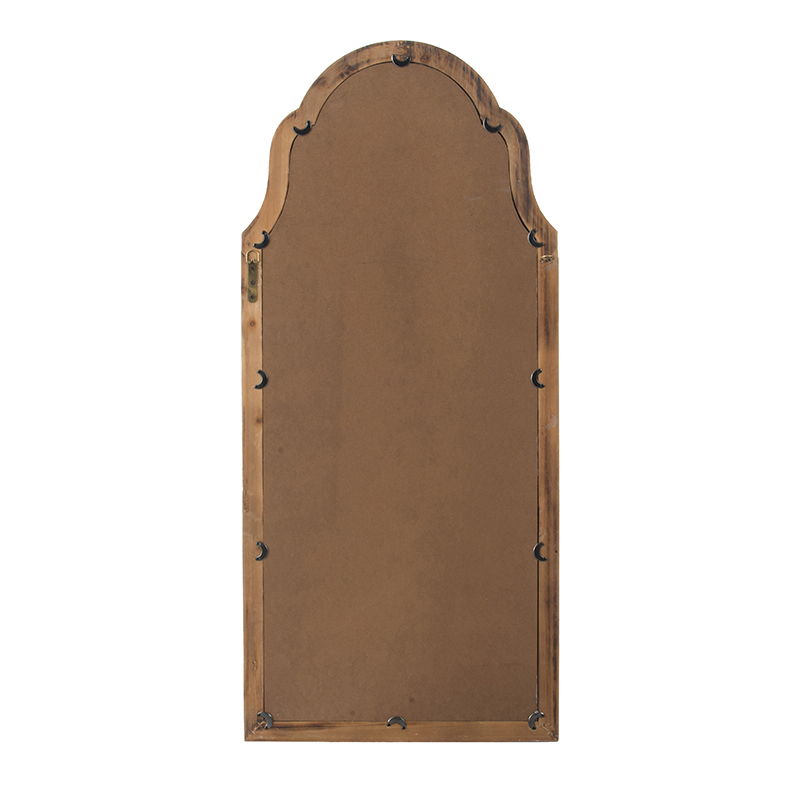 Large & Framed Arched Wall Mirror with Decorative Window Design - Cream