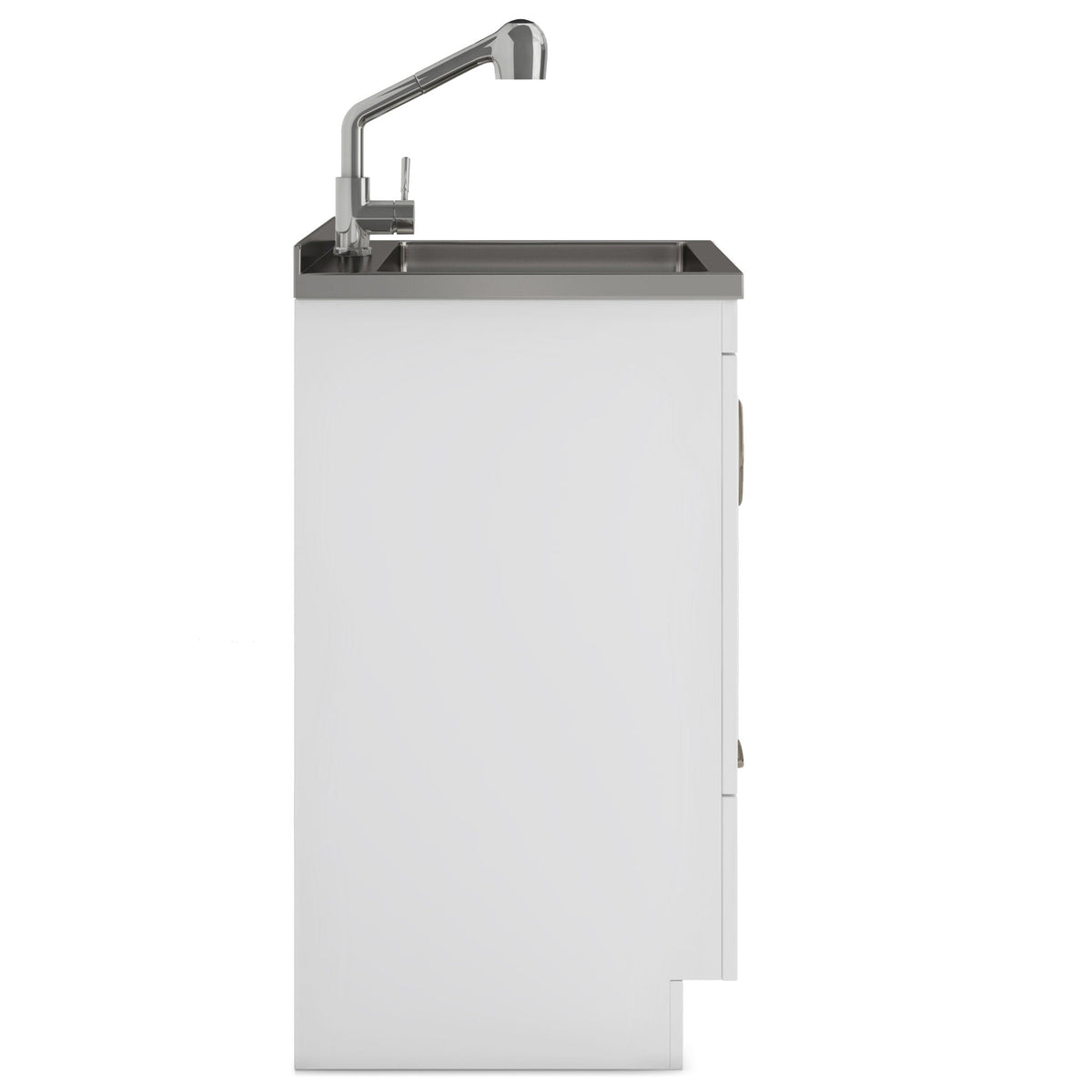 Laundry Cabinet with Faucet and Sink - Durable Wood - White