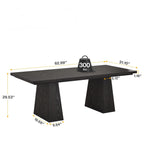 Double Pedestal Executive Desk with Spacious Work Surface - Dark Brown or Black