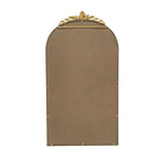 Gold Arched Wall Mirror with Metal Frame - Decorative Accent