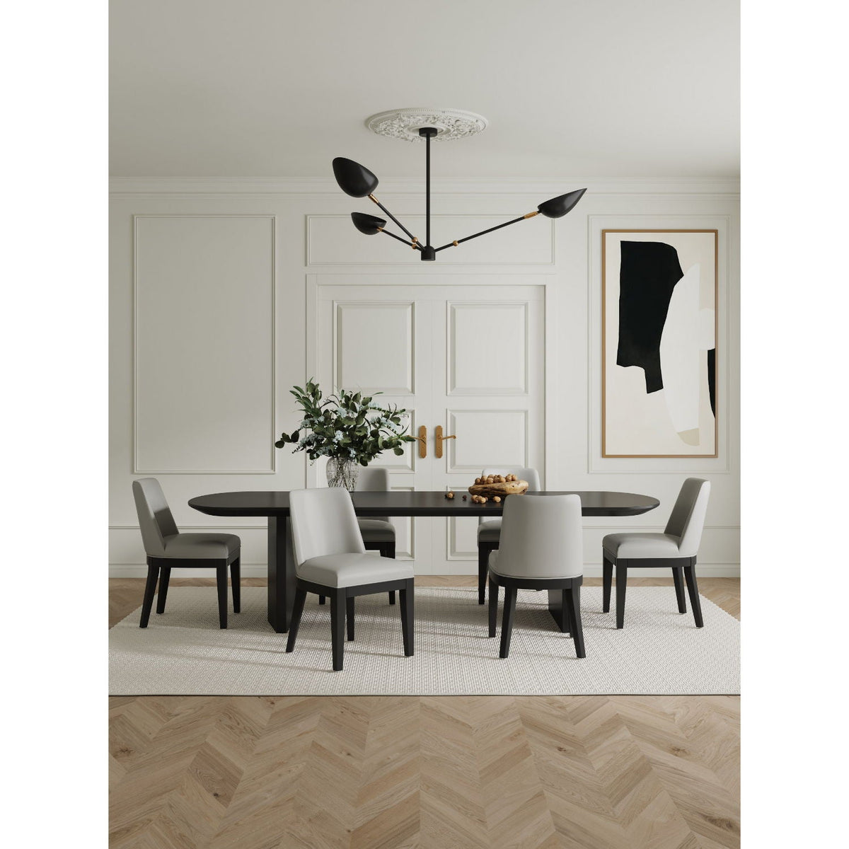 Upholstered Dining Chair Set with Solid Beech Frame - Dark Gray or Gray