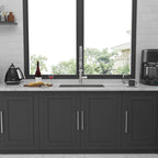 Modern Undermount Stainless Steel Kitchen Sink 16 Gauge, Deep Single Bowl - Gray