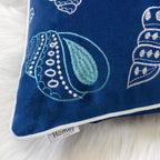 Seashells Pillow Cover with Hidden Zipper - Blue or Light Blue