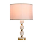 Marble Base Table Lamp with White Fabric Shade - 26.5"