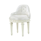 Ivory Swivel Vanity Chair with Tufted Back - Dorothy
