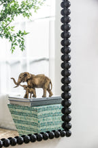 Full Length Mirror With Metal Beaded Frame - Black