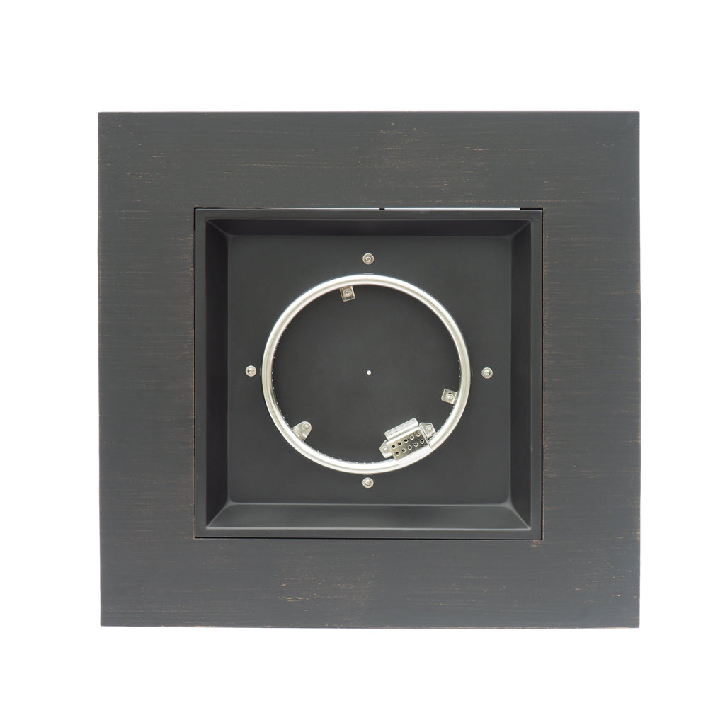 Outdoor Iron Square Propane Fire Pit with 50,000 BTU - Brushed Brown