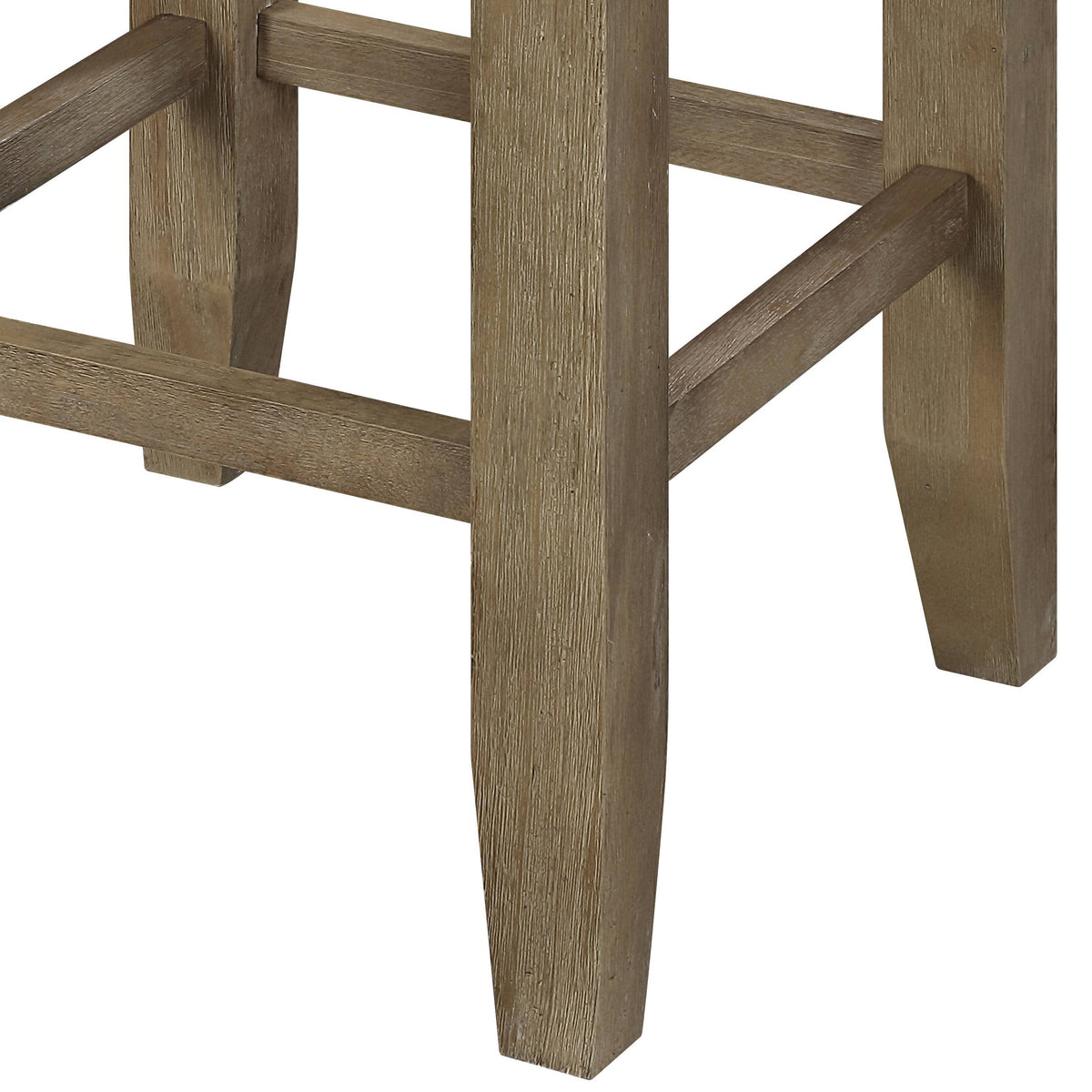 Charnell Tapered Leg Dining Stool with Storage Base - Faux Leather, 16" W x 16" D x 25" H