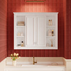 Wall-Mounted Medicine Cabinet with Adjustable Shelf - Soft-Closing Hinges - White