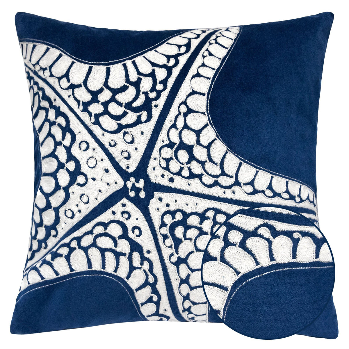Seastar Starfish Pillow Cover with Reinforced Stitching - Indigo