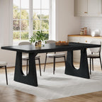 Large Rectangular Dining Table with Farmhouse Style - Light Brown or Black