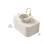 DINA 30" Bathroom Vanity with Ceramic Basin and Floating Cabinet - Carrara White or White