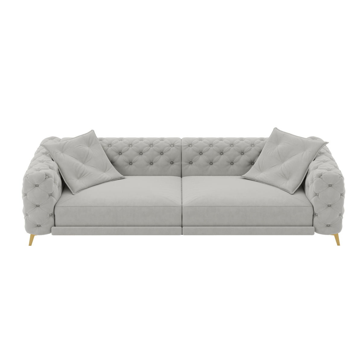3-In-1 Convertible Sleeper Sofa Set with Deep Seat & Movable Ottoman - White, Beige, Gray