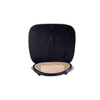 Rattan Cane Backrest Dining Chair Set with Solid Wood Frame - Black or Light Brown