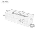 Rectangular Propane Fire Pit with Stainless Steel Burner - Beige or Gray