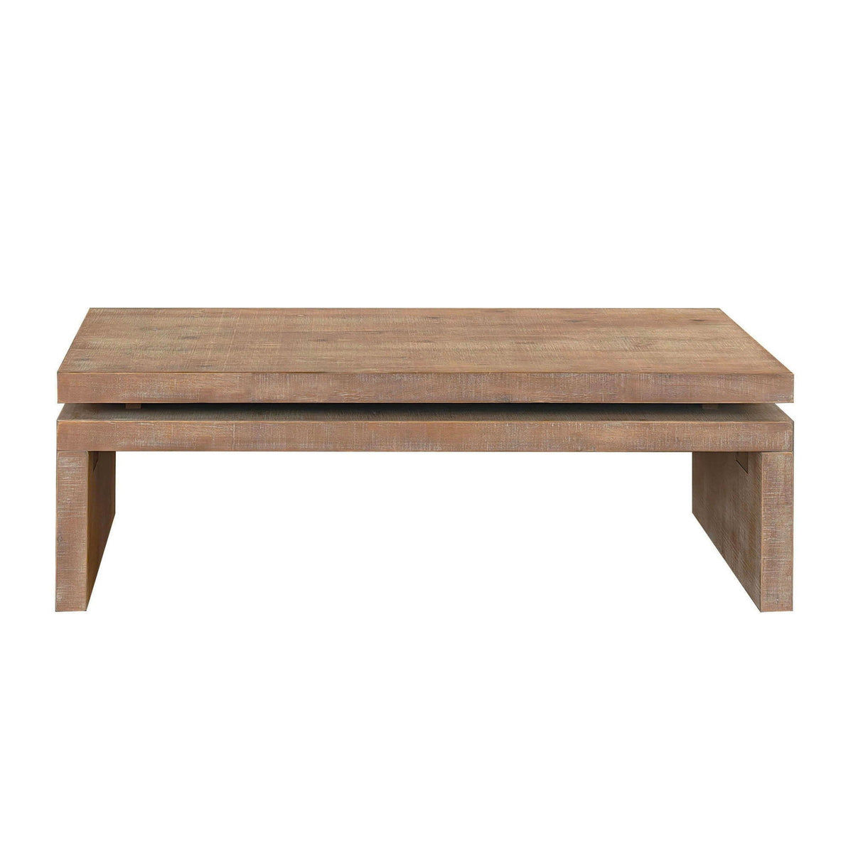 Rectangular Coffee Table with Modern Floating Top Design - Light Brown or Black