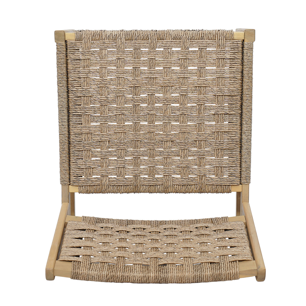 Acacia Wood Patio Club Chair with Wicker - Light Brown or Light Grey