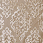 Knitted Jacquard Damask Total Blackout Grommet Top Curtain Panel - Champagne