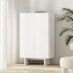 Accent Cabinet with Soft Close Doors and Adjustable Shelves - White, Light Brown, or Green