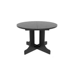 Expandable Oval Farmhouse Dining Table with Removable Leaf and X-Shaped Base - Black