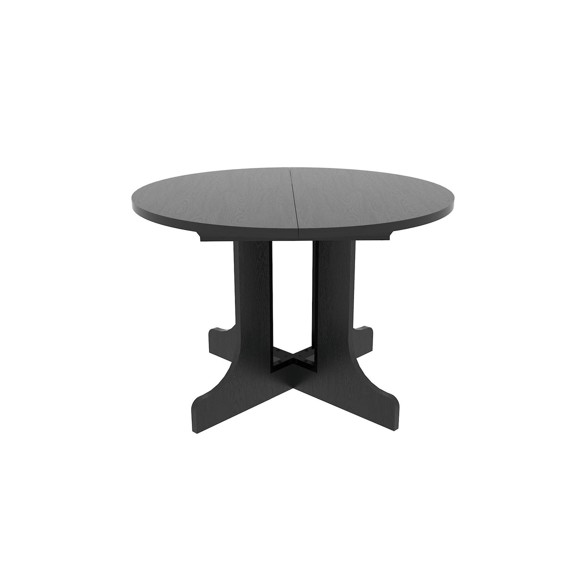 Expandable Oval Farmhouse Dining Table with Removable Leaf and X-Shaped Base - Black
