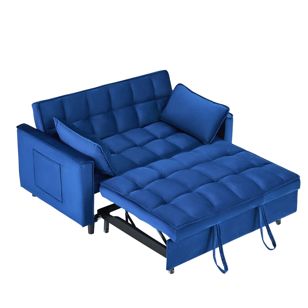 Convertible Velvet Sofa Bed with Storage Pockets - Multiple Colors