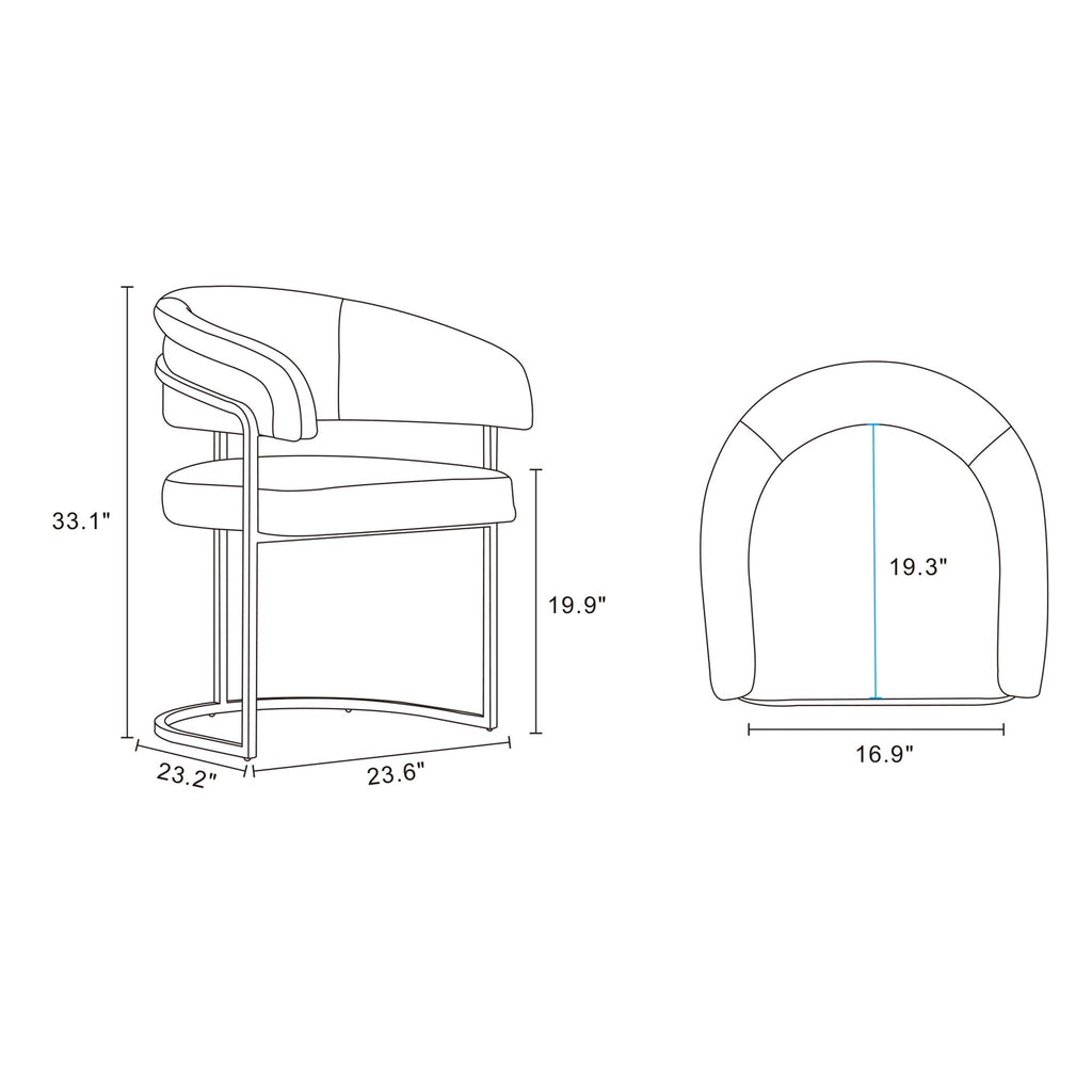 Geometric Base Dining Chair with Vegan Upholstery – White or Gray