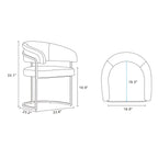 Geometric Base Dining Chair with Vegan Upholstery – White or Gray
