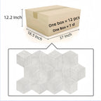 Hexagon Natural Stone Marble Decorative Tile Set with 3D Fluted Texture - Gray or White