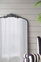 Baroque Inspired Arch Wall Mirror with Ornate Design - Gold or Black