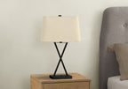 Transitional Table Lamp with USB Port – Black