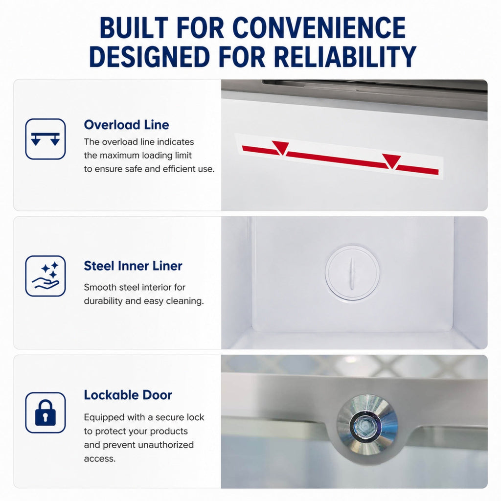 7.0 Cu.Ft Commercial Display Chest Freezer with Inverter Technology - Glass