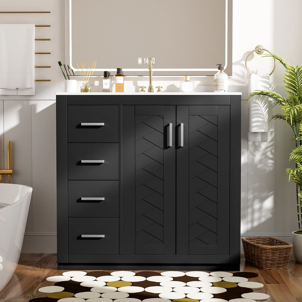 Bathroom Vanity With Sink Combo, Storage Cabinet, Freestanding Set