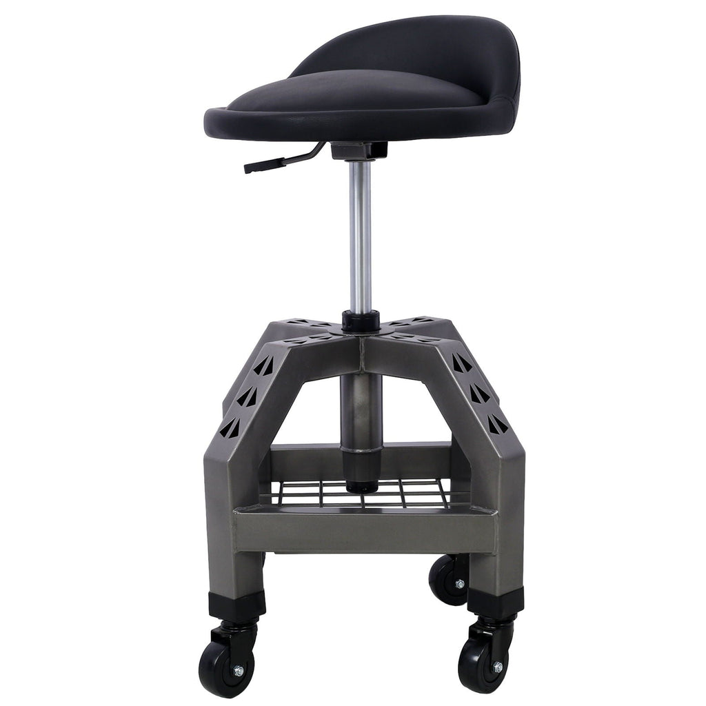 Pneumatic 360 Degree Swivel Creeper Stool with Adjustable Height - Red, Yellow, Green, Dark Gray