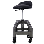 Pneumatic 360 Degree Swivel Creeper Stool with Adjustable Height - Red, Yellow, Green, Dark Gray
