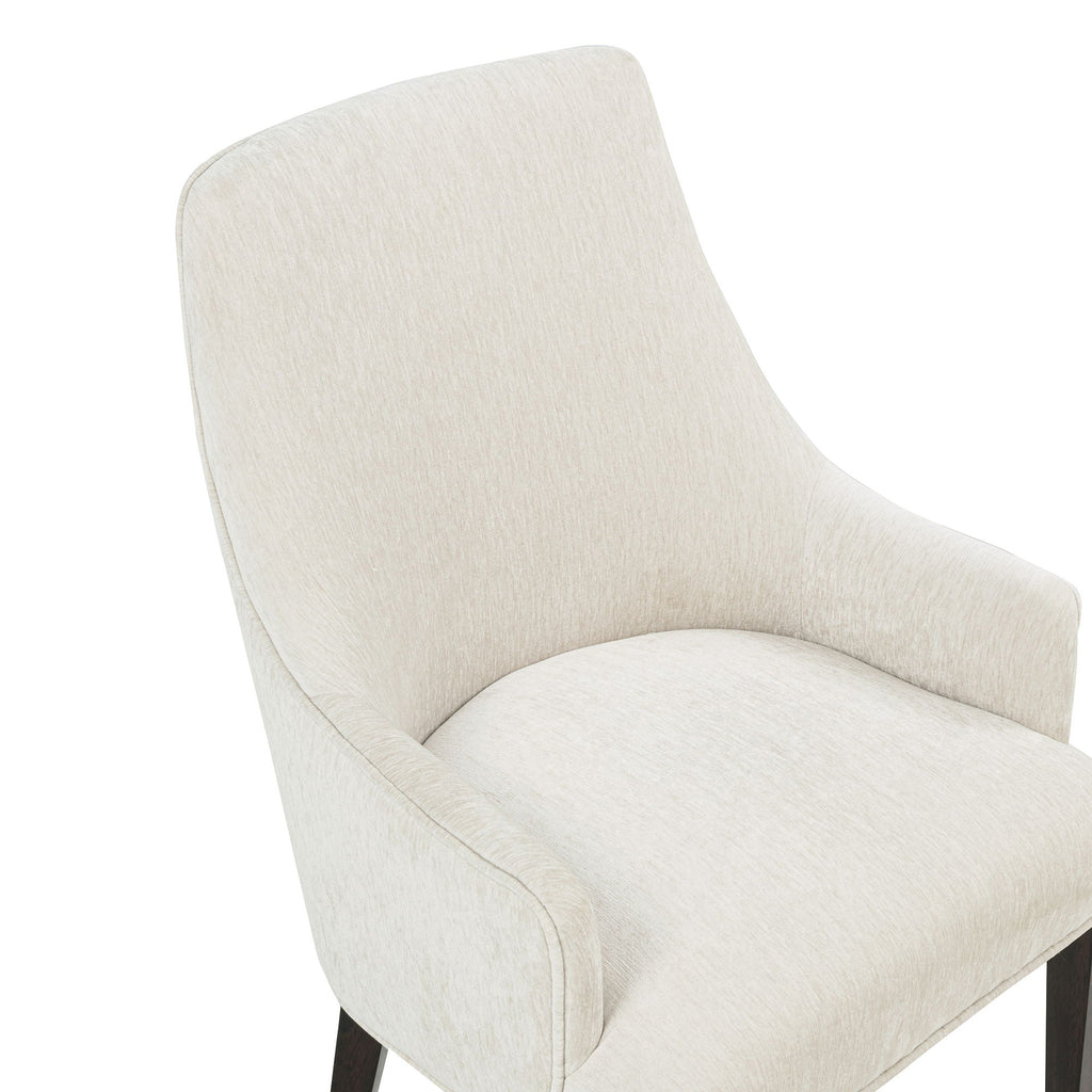 Upholstered Armchair with Ergonomic Backrest - Beige or Dark Gray