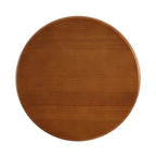 Walnut Finish Pine Wood Round Side Table with Fan-Shaped Legs - Walnut