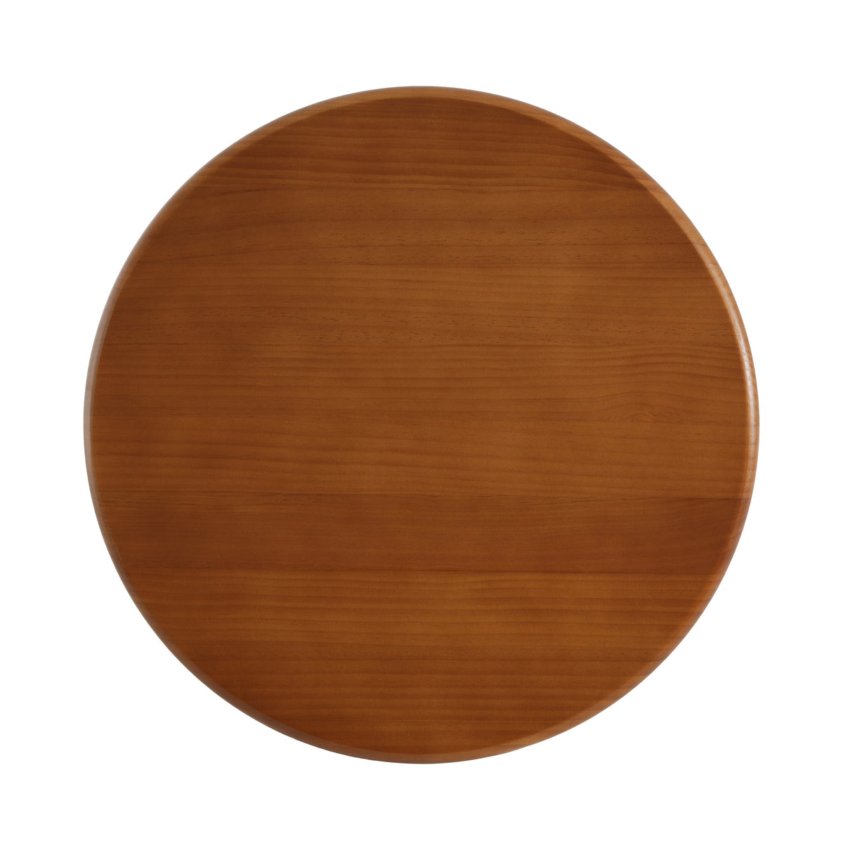 Walnut Finish Pine Wood Round Side Table with Fan-Shaped Legs - Walnut