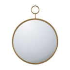 Gray Circle Wall Mirror with Iron Frame - Modern Accent for Living Room