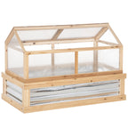 Raised Garden Bed with Polycarbonate Greenhouse - Natural