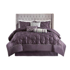 7 Piece Tufted Comforter Set - Plum California King