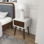 Modern Design Night Stand with Solid Wood Construction - Dark Brown or White