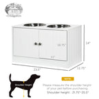 Large Elevated Dog Bowls with Storage Cabinet - Stainless Steel Feeder