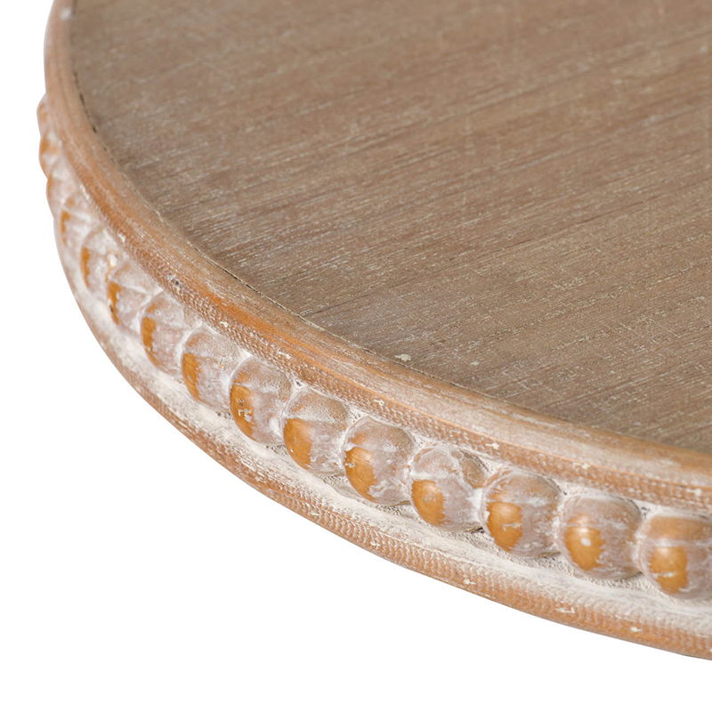 Wooden Display Stand with Beaded Trim - Black Brown